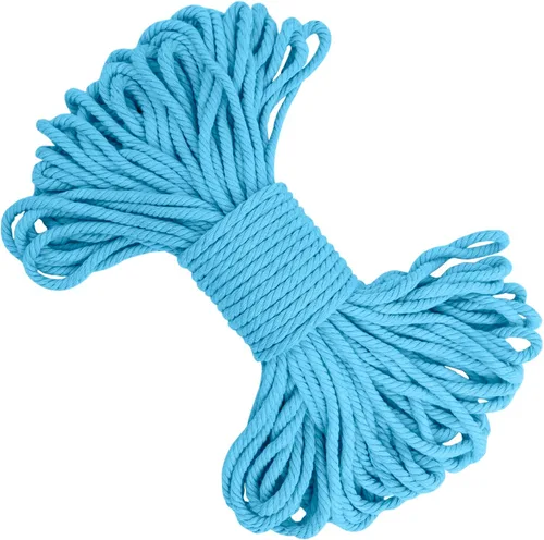 Vista 16 de Cuerda de macramé de 0.197 in x 22 yardas, cuerda gruesa de hilo de algodón natural, cuerda de colores para colgar plantas de macramé, para colgar