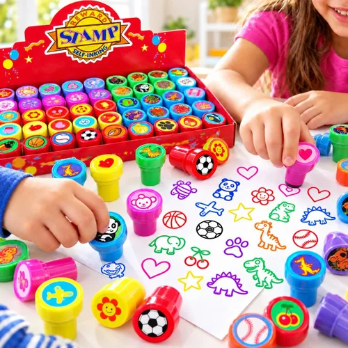 Vista 3 de 50 Unidades, Sellos Varios para Niños, Regalos para Cumpleaños