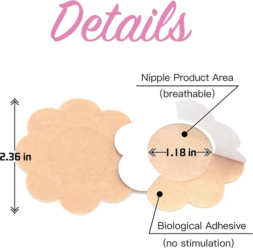 Vista 3 de 50 fundas para pezones ultrafinas y desechables, almohadillas de brasier autoadhesivas, no visibles