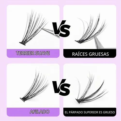 Vista 5 de Bodermincer 20D racimos de pestañas individuales de 0.315-0.787 in, rizo D