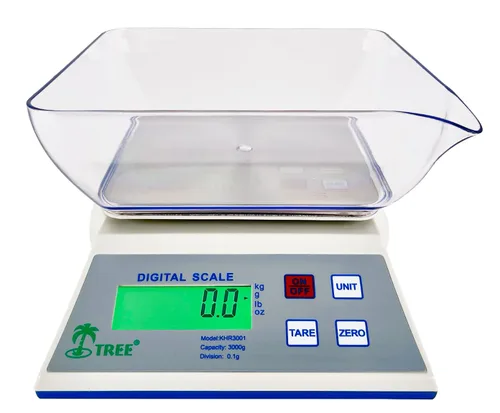 Vista 5 de Tree KHR 3001 Báscula de cocina de alta resolución, báscula de alimentos de precisión de 105.82 oz x 0.00 oz con funciones de tara y retención