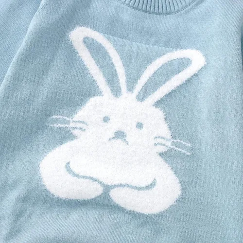 Vista 3 de JNBLDA Traje de Pascua para bebé recién nacido, overol de manga larga, lindo estampado de conejo