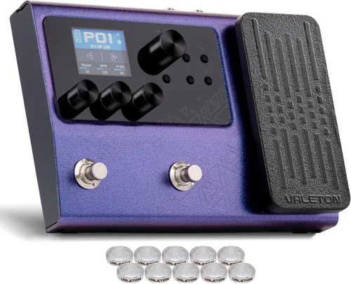 Vista 9 de Valeton Multi-Effects con Pedal de Expresión Guitarra Bajo Amplificador Modelado IR Gabinetes Simulación Multi Idioma Estéreo OTG Interfaz de Audio