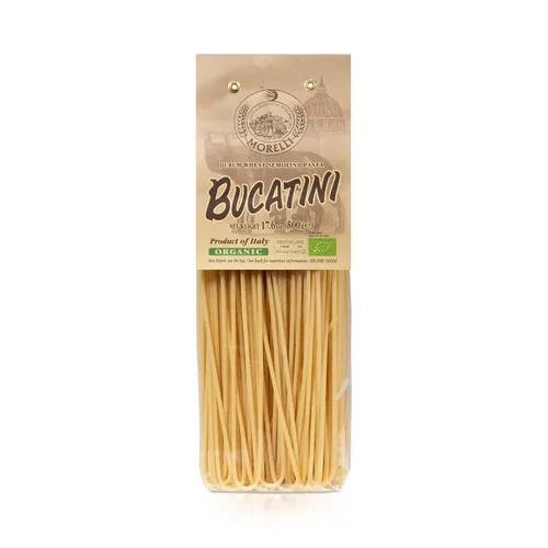 Vista 9 de Morelli Bucatini - Pasta italiana orgánica de primera calidad de Italia - Marca de pasta gourmet artesanal y familiar - Pasta de sémola de trigo