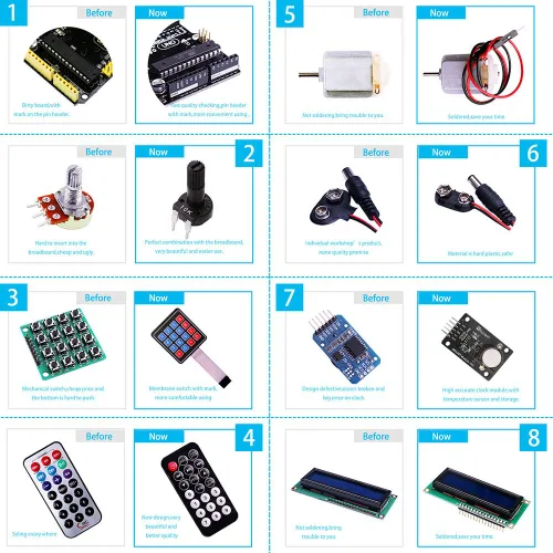Vista 5 de ELEGOO UNO R3 Project - Kit de inicio más completo y kit de módulos de sensor 37 en 1 mejorado ELEGOO