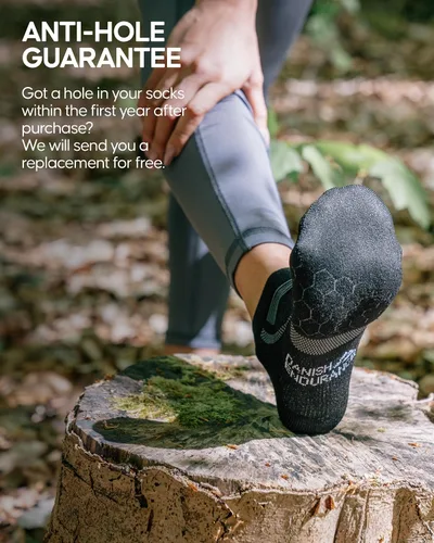 Vista 4 de DANISH ENDURANCE Calcetines tobilleros para correr largas distancias, acolchados, antiampollas, absorben la humedad, para hombres y mujeres, paquete