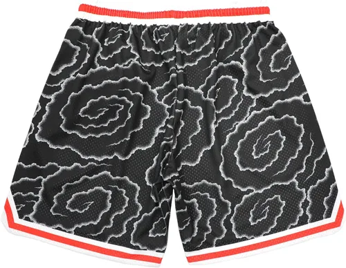 Vista 2 de Pantalones cortos deportivos de baloncesto para hombre, de malla, gimnasio, deportes, entrenamiento, entrenamiento, cordón, retro, con bolsillos