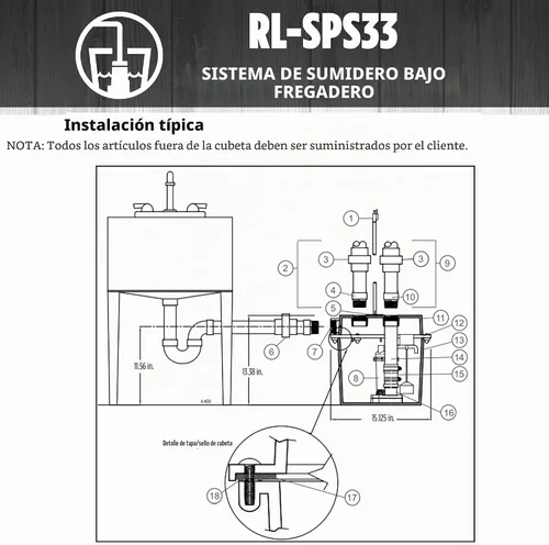 Vista 9 de Red Lion SPS33, 115V, 1/3 HP, 3200 GPH Kit de bomba de sumidero y lavabo