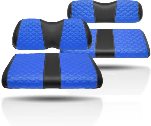 Vista 21 de Fundas de Asiento de Carrito de Golf Delanteras y Traseras Impermeables y Resistentes al Sol de Cuero Vinílico de Grado Marino Accesorios de Negro
