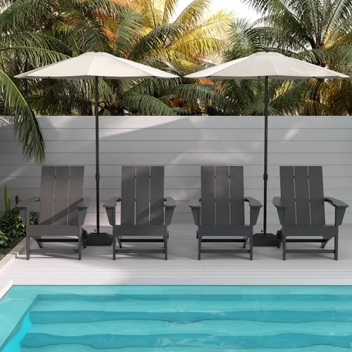 Vista 23 de WestinTrends Ashore Modern - Silla plegable Adirondack para exteriores (juego de 2), color negro