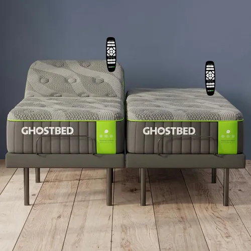 Vista 16 de GhostBed Base de cama ajustable y base de alimentación con control remoto inalámbrico, ajustes de gravedad cero y masaje, puertos USB, tamaño King