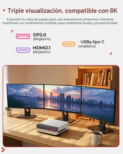 Vista 8 de ACEMAGIC X3 Mini Gaming PC Ryzen 7 H 255 Radeon 780M 16GB 1TB Windows11 Pro