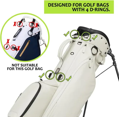 Vista 5 de Correas de repuesto para bolsa de golf, ajustables, impermeables, para bolsa de golf, correas de mochila de doble hombro, correa de transporte