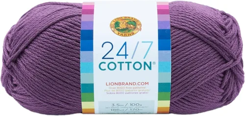 Vista 71 de Lion Brand Yarn - Hilo ligero 24/7 de algodón para tejer, hacer ganchillo y manualidades, Ámbar, paquete de 1 Light Worsted 100% Mercerized Cotton