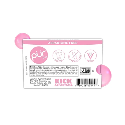 Vista 3 de PUR Goma de mascar con 100% xilitol