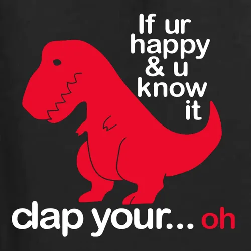 Vista 2 de Wild Bobby Sudadera con capucha unisex con estampado "If You're Happy and You Know it" de Dinausor