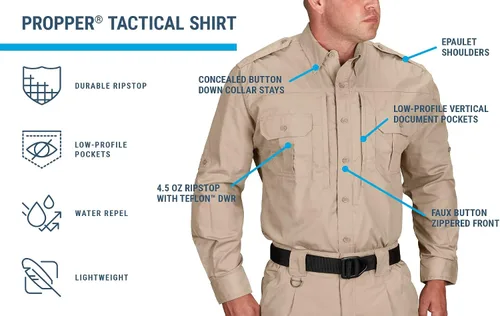 Vista 5 de Propper Men's Long Sleeve Tactical Shirt