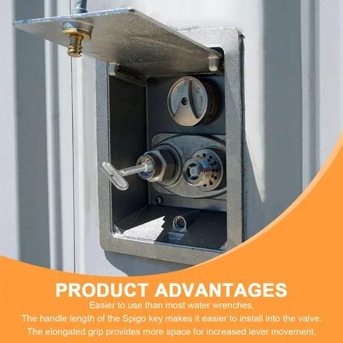 Vista 10 de P1300-PART-13-KEY Llave de boca de actualización para llave de grifo de agua ZURN para válvulas de hidrante y grifos de pared (plata)