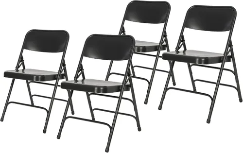 Vista 15 de OEF Furnishings Serie OEF300 Sillas Plegables de Acero Premium de Servicio Pesado, Sillas Comerciales de Metal con Triple Refuerzo y Bisagras Beige