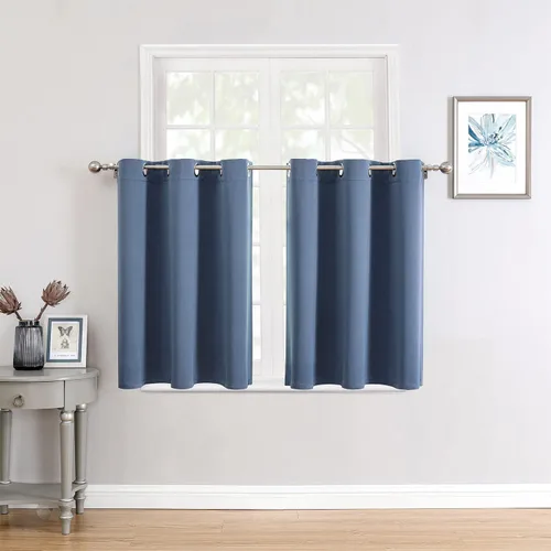 Vista 135 de ChrisDowa - Cortinas cortas para ventana de 40 pulgadas para dormitorio - Cortinas cortas con ojales y aislamiento térmico para oscurecer