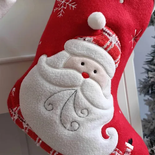 Vista 5 de Personalized Christmas Stocking - Embroidered with Name - Customized Holiday Family Set (Fox)