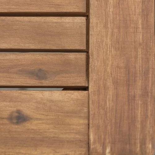 Vista 10 de Walker Edison Furniture Company - Mesa auxiliar rectangular para terraza al aire libre, madera de Chevron para todo tipo de clima, para Marrón
