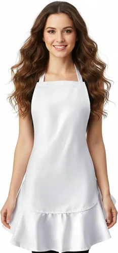 Vista 18 de Geyoga Delantales para mujeres con bolsillos Cocina Cocinando Camarera Sirvienta Delantal Falda Vintage Lindo Volantes Vestido Disfraz, Blanco