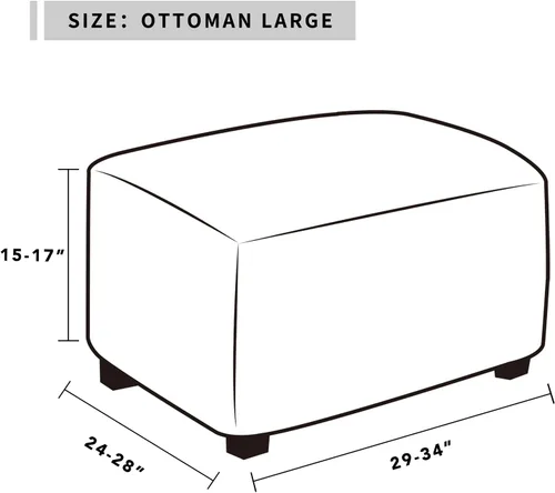 Vista 6 de Easy-Going Funda para Otomán Elástica 100% Doble Impermeable Rectangular Plegable Taburete de Almacenamiento Protector de Muebles Funda Suave