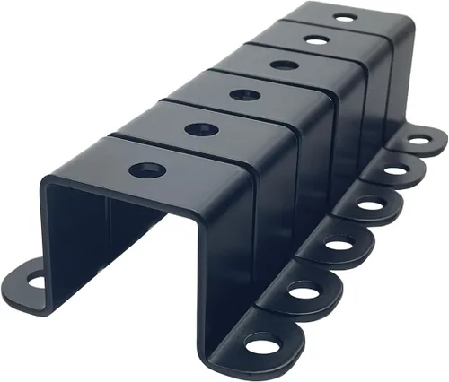 Vista 10 de 6 abrazaderas de tubo cuadrado de 1 x 1 pulgada, soporte de metal en forma de U de 1 pulgada, soporte de abrazadera de acero en U para montaje, negro