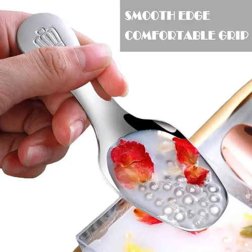 Vista 3 de Mini cucharas de acero inoxidable - Cucharas de café y postre de mango corto