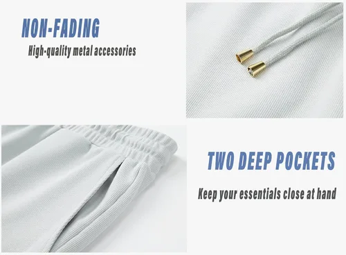 Vista 6 de Redqenting Pantalones cortos deportivos casuales para hombre de 8 pulgadas con bolsillos, pantalones cortos deportivos con cordón, pantalones cortos