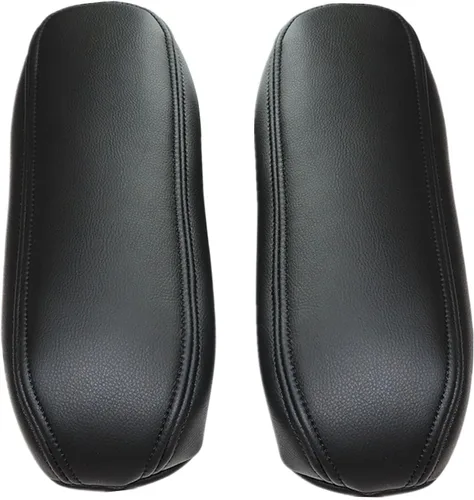 Vista 8 de NLQR 2 piezas fundas de repuesto para reposabrazos de asiento de cuero negro compatibles con Ford F150 F250 F350 F450 F550 Excursion 1999 2000 2001