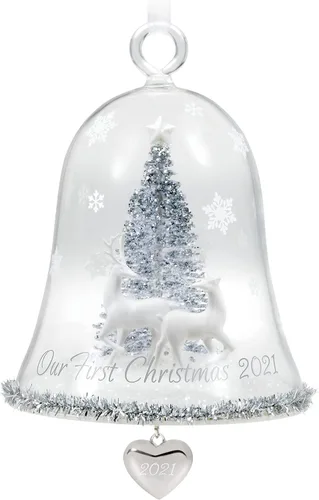Vista 7 de Hallmark Keepsake Adorno de Navidad, año 2021, nuestro primer marco de fotos de corazón juntos de Navidad