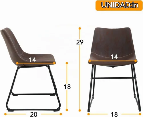 Vista 3 de PayLessHere Juego de 2 sillas de comedor, sillas de cocina, sillas de sala de estar, taburetes de mostrador con respaldo, isla de cuero (18 pulgadas)
