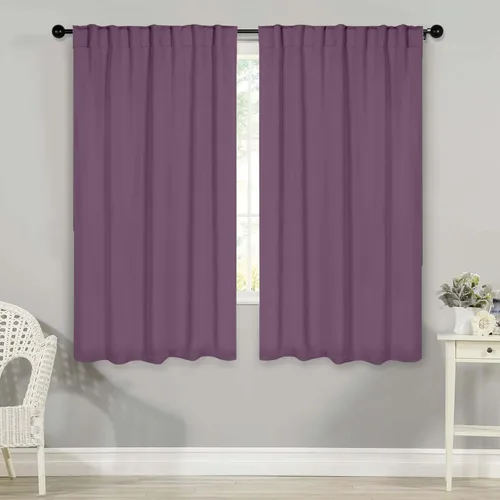 Vista 41 de BLUENILEMILLS Paneles de cortinas opacas para oscurecer la habitación con bolsillo para barra/pestañas traseras, cortinas perfectas para ventanas