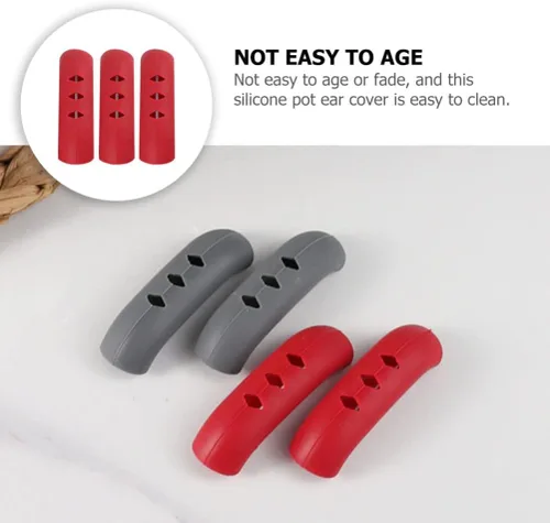 Vista 8 de Tofficu Fundas de silicona resistentes al calor, paquete de 6 fundas antiquemaduras para una cocción segura y un agarre cómodo en asas de utensilios
