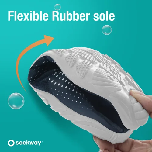 Vista 2 de SEEKWAY - Zapatos de agua unisex, de secado rápido, tipo calcetín y con sensación de pies descalzos para adultos ideales para playa, natación, río