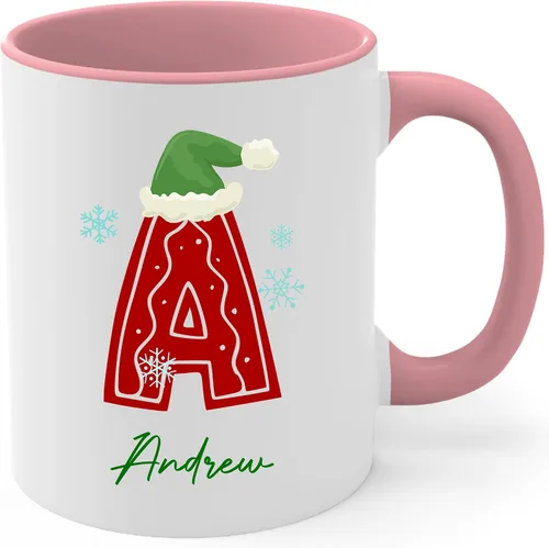 Vista 8 de Tazas de café con iniciales de Navidad 2025, taza con monograma, tazas de Navidad personalizadas con nombres, taza para niños, tazas de café, tazas