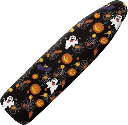 Vista 9 de UNICEU Funda de tabla de planchar elástica de 13 x 52 pulgadas con bordes elásticos, cubierta de tabla de hierro resistente a la quema de Halloween