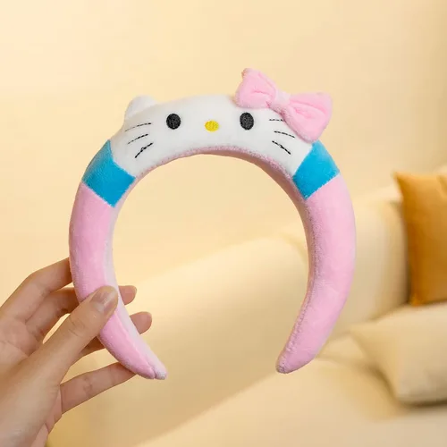 Vista 4 de PUCAPOCO Diadema de orejas de felpa, diadema de spa, kawaii, anime, para niñas, maquillaje facial, banda para la cabeza, disfraz de Halloween