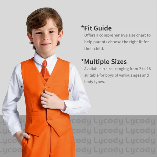Vista 15 de Conjunto de chaleco para niños, trajes formales, trajes de boda, ropa de vestir