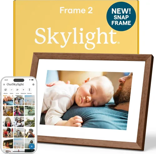 Vista 10 de Skylight Marco – Marco de fotos digital WiFi de soporte al cliente, pantalla táctil marco de fotos digital con fácil instalación, regalos de fotos