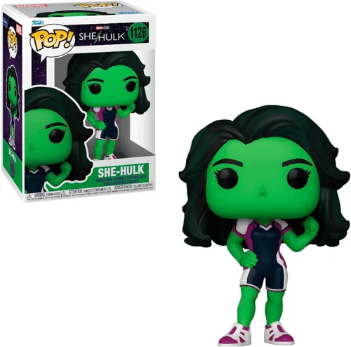 Vista 2 de POP Marvel: [She Hulk] Attorney at Law - [She Hulk] Figura de vinilo Funko (empaquetada con funda protectora de caja compatible), multicolor, 3.75