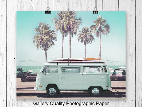 Vista 6 de Arte de pared para furgoneta de surf, arte de pared de surf, decoración de casa de playa en el océano, decoración de surf, regalo para surfistas