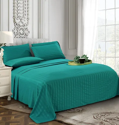 Vista 3 de Elegant Comfort Juego de sábanas más suaves y acogedoras de 4 piezas - Juego de sábanas de 6 piezas de damasco a rayas de 1500 hilos, calidad