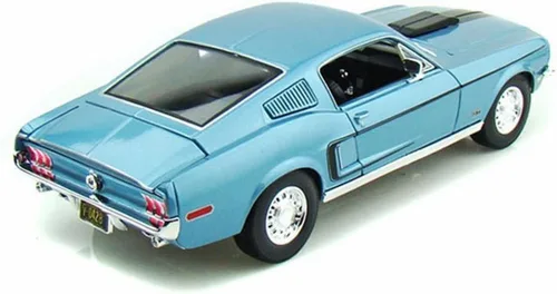 Vista 3 de Maisto 1:18 Escala Azul Metálico 1968 Ford Mustang GT Cobra Jet