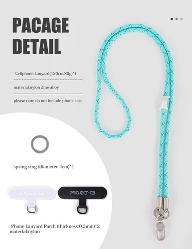 Vista 7 de 1 cordón para teléfono, 2 lengüetas para teléfono, cordones para teléfono celular alrededor del cuello, cordón de cuerda, correa universal ajustable