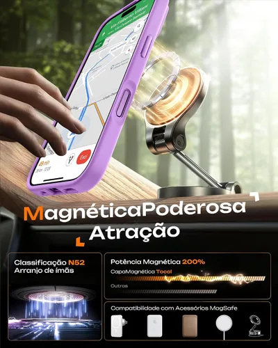 Vista 792 de TOCOL Funda para iPhone 11, compatible con Magsafe, protección completa de cámara, imanes integrados, protección contra caídas, funda translúcida