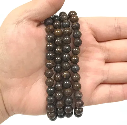 Vista 575 de Gem Avenue Handmade Round Bead Stretch Bracelet Unisex Natural Stone Beaded Jewelry for Men & Women, Elastic Wristband for Daily Wear