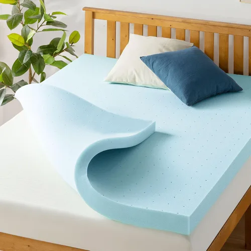 Vista 12 de Best Price Mattress - Cubrecolchón ventilado de espuma viscoelástica de 1.5 pulgadas, infusión de gel refrescante, certificado CertiPUR-US